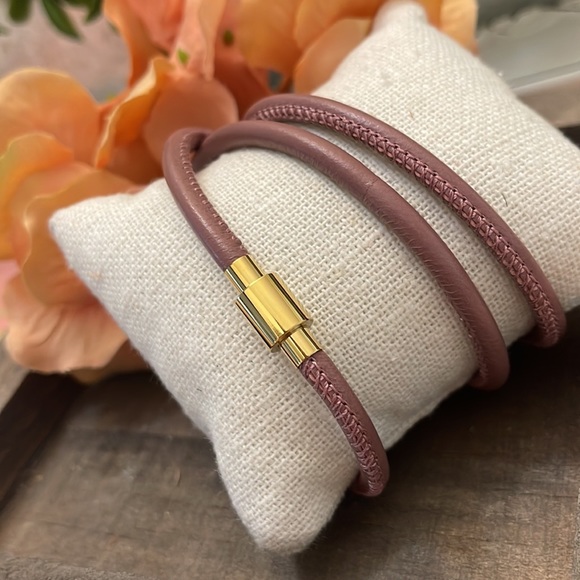 JBloom Mauve Leather Wrap/ Bracelet - Picture 3 of 4